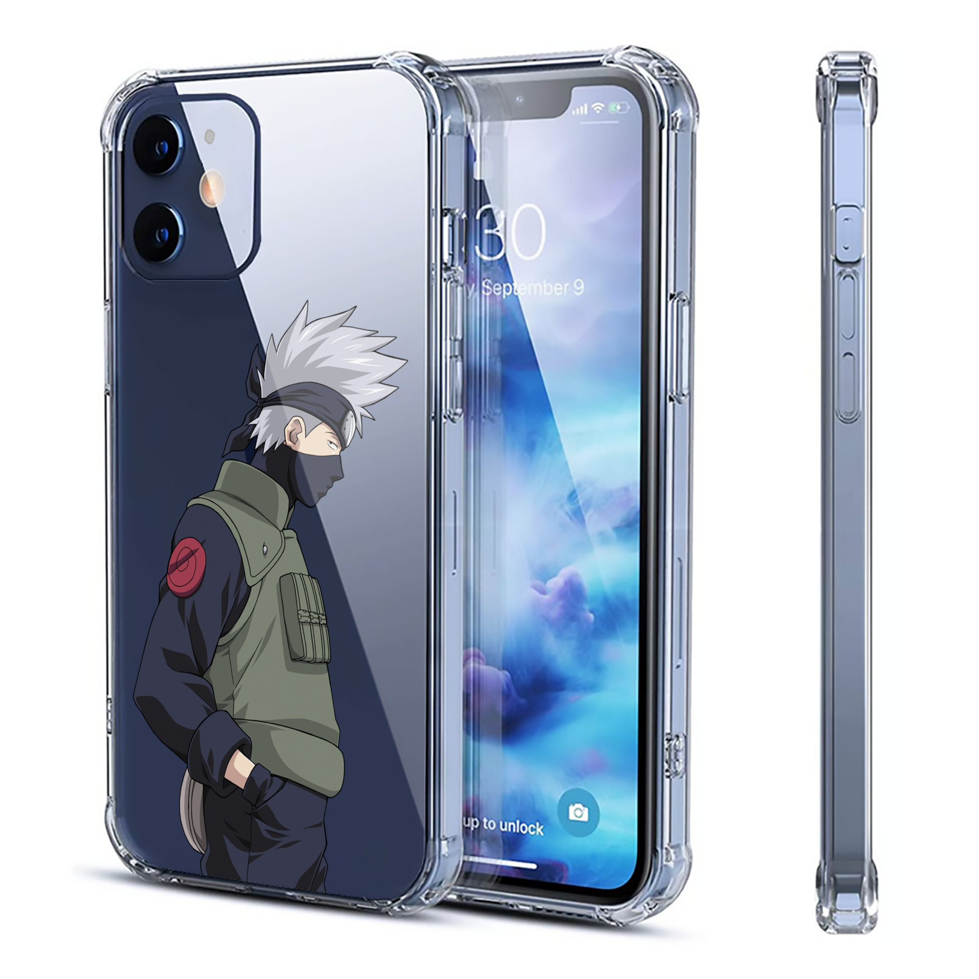 （画像用） NARUTO -ナルト- はたけ カカシ Hatake Kakashi 【iPhone 12シリーズ対応】透明スマホケース（クリアソフトケース）